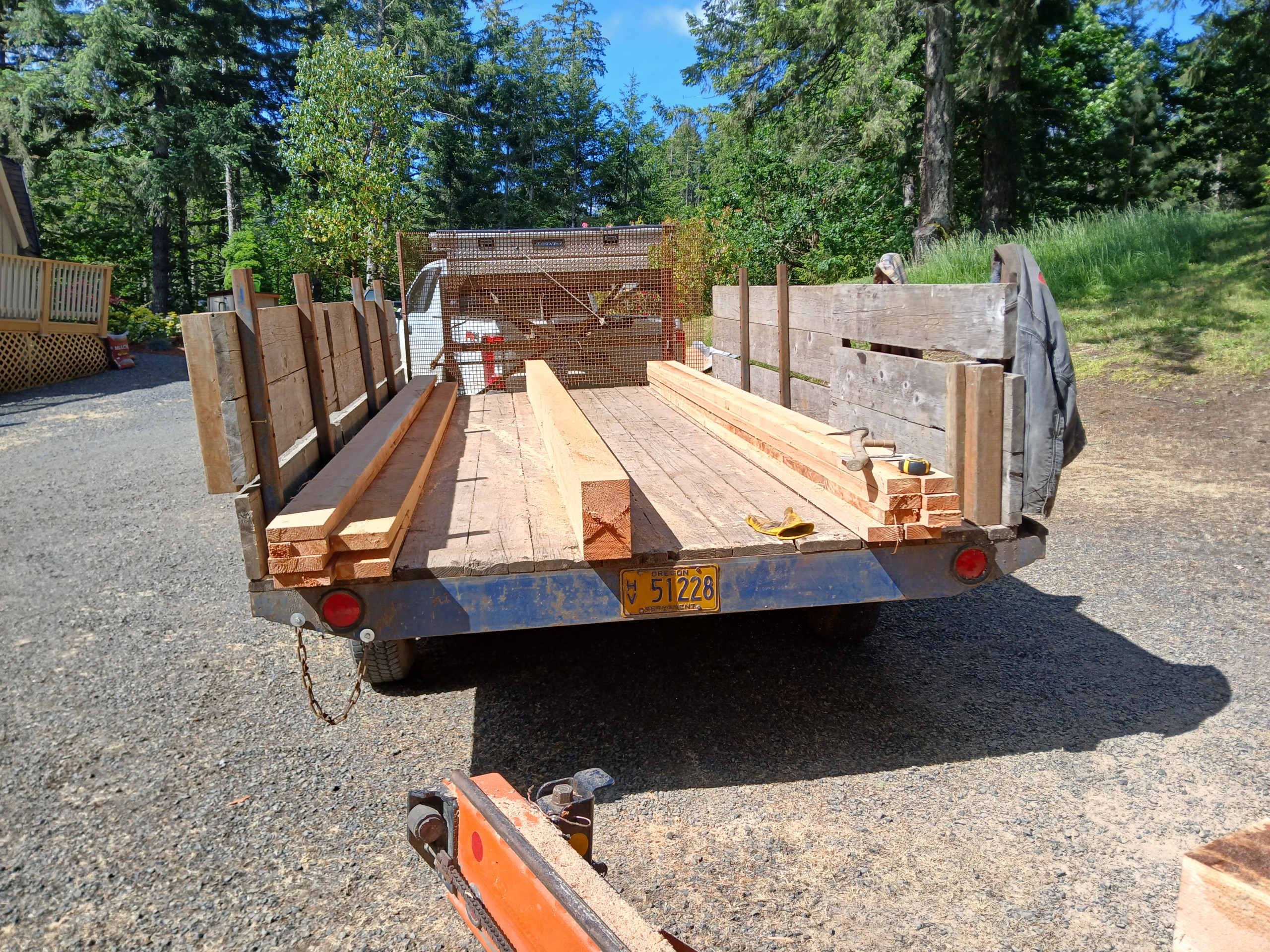 lumber in truck bed